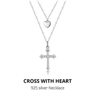 Double Strand Cross and Heart Necklace Gorgeous!